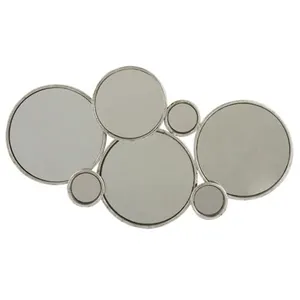Comparateur de prix : Miroir Mural - J-LINE - 6 Ronds - Argent - 57 cm - Design Contemporain - Métal