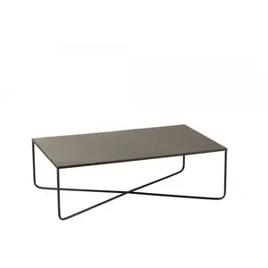 J-Line Table De Salon Pied Croix Metal Noir TU pas cher
