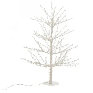 Comparateur de prix : J-Line Arbre Nu + Led + Perles Metal Blanc Small TU