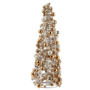 Comparateur de prix : J-Line Cone Mini Boules De Noel Ecru/Or Small TU