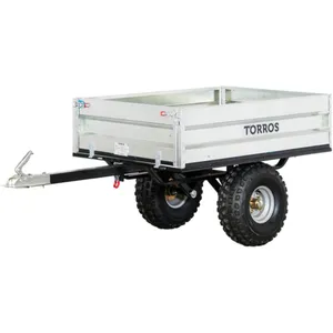 TORROS Remorque simple essieu 350kg benne galvanisée basculante 1200x850x300 ... pas cher