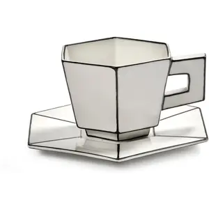 Serax - Set tasse et soucoupe 6 - Set de 2 Noir/Blanc taille unique