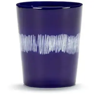 Tasse À Thé 33cl Feast Ottolenghi Bleu Foncé Rayures Blanches - Serax