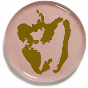 Assiette de service rose avec poivron or Feast - Serax
