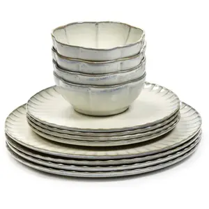 Set de vaisselle 12 pièces en grès blanc Inku - Serax