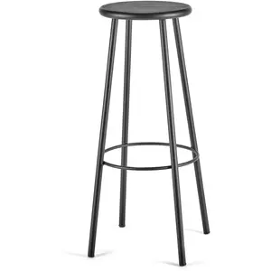 Tabouret de bar en fer noir 80cm - Serax pas cher