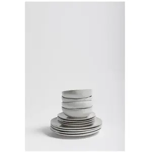 Set de vaisselle 12 pièces en grès blanc La Mère - Serax