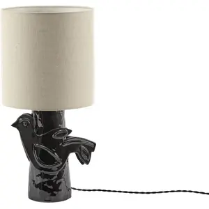 Comparateur de prix : Lampe à poser colombe en grès vitré noir 52cm Paloma - Serax