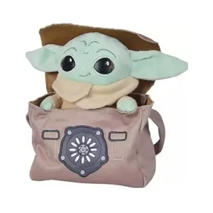 Personnage en peluche Star Wars Disney Mandalorien L'enfant et sac 25 cm pas cher