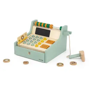 Caisse enregistreuse et accessoires en bois FSC - Jeu imitation marchand - Trixie pas cher