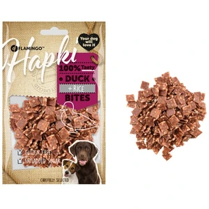 Comparateur de prix : Friandise morceaux de canard Hapki pour chien 85 g sans gluten - Flamingo