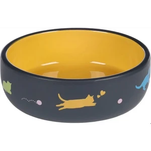 Flamingo GAMELLE pour LA Nourriture ET l'eau Chat Rani CERAMIQUE Jaune Rond 380ML 13,5x4,5CM pas cher