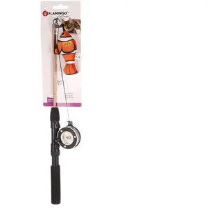 Canne à pêche Flamingo Poisson-clown pour chat - 1 canne à pêche pas cher