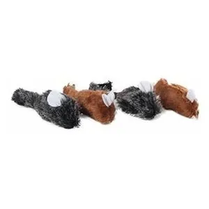 Jouet Chat - Flamingo lot de 4 Souris Brun et noir - 5 cm pas cher