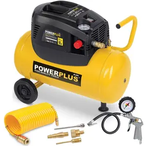 Powerplus - Compresseur 24lt 1100w 1.5hp avec accessoires powx1730 pas cher