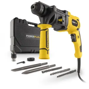 PowerPlus POWERPLUS Marteau Perforateur 4 fonctions 750W POWX1170 + Coffre + accessoires pas cher