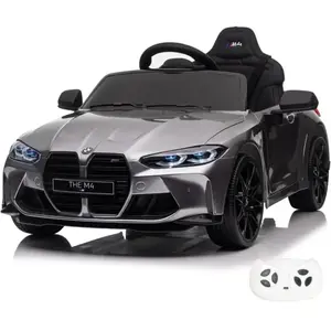 VROOOMY BMW M4 Competition Voiture Électrique Enfants 12V - Gris pas cher
