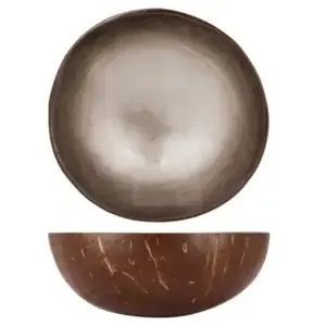 Noya Bol Noix de coco, Feuille d'argent métallique, D14 cm