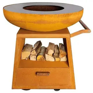 WHITE FIRE Barbecue 94.5 cm Acier Corten - Nomad pas cher