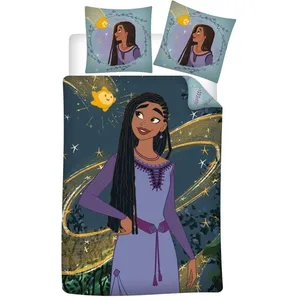 Comparateur de prix : Disney Parure Housse de couette enfant en polycoton WISH bleu 140x200 cm