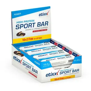 Comparateur de prix : Etixx Boîte De Barres Protéinées High Biscuits&crème 55g 12 Unités One Size