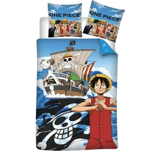 Comparateur de prix : AYMAX S.P.R.L. One Piece - Parure de lit enfant coton 57 fils 1 place - Housse de Couette 140x200 cm et une Taie d'oreiller 65x65 cm.