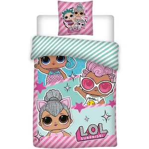 Comparateur de prix : AYMAX Parure de lit réversible Poupées lol Surprise - 3 Poupées - 140 cm x 200 cm