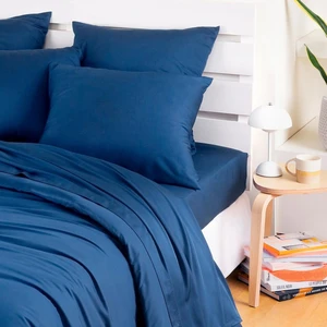 BAMBAW Drap Housse en Bambou - Blue Marine pas cher