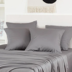 BAMBAW Taies d'Oreiller en Bambou - Gris Foncé pas cher