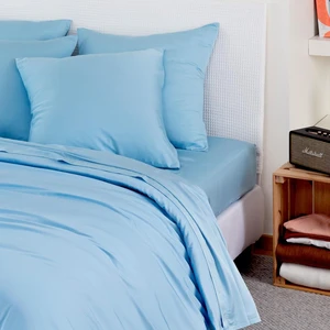BAMBAW Drap Housse en Bambou - Bleu clair pas cher