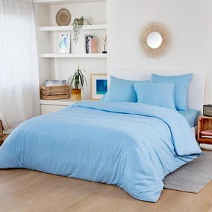 BAMBAW Housse de Couette en Bambou - Bleu clair pas cher
