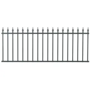 Gardenode Clôture tradition aluminium travée style fer forgé 2 m x h 76.5 cm Gris pas cher