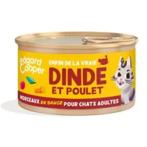 Comparateur de prix : Edgard & Cooper Morceaux Sauce Chat Dinde & Poulet 85g