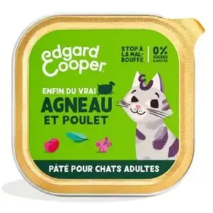 Pâtée pour chat adulte agneau et poulet 85g Edgard Cooper