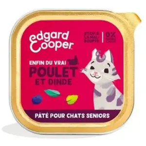 Comparateur de prix : Pâtée pour chats senior au poulet et à la dinde 85g Edgard cooper