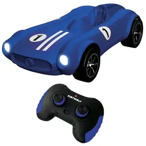 KIDYWOLF Kidycar - Voiture Bleue Télécommandée Et Personnalisable Avec Phares pas cher