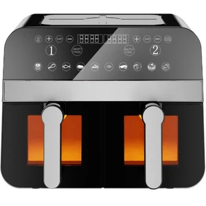Comparateur de prix : Friteuse à air numérique double panier Noire 2400W avec fenêtre 9L Com...