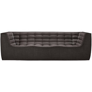 ETHNICRAFT canapé à 3 places N701 (Gris foncé - Tissu)