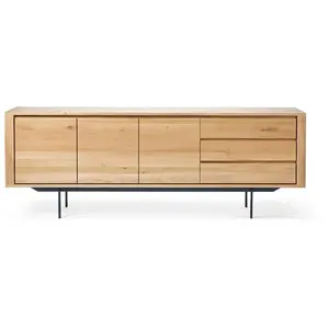 ETHNICRAFT buffet SHADOW avec 3 portes et 3 tiroirs (Naturel - Chêne e...