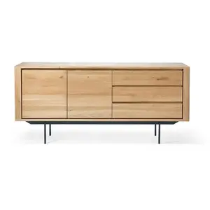 ETHNICRAFT buffet SHADOW avec 2 portes et 3 tiroirs (Naturel - Chêne e... pas cher