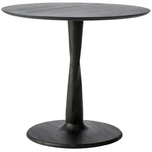 ETHNICRAFT table ronde TORSION (Ø 90 cm, noir - chêne) pas cher