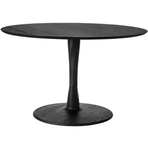ETHNICRAFT table ronde TORSION (Ø 127 cm, noir - chêne)