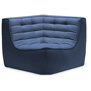 ETHNICRAFT canapé d'angle N701 (Bleu - Tissu) pas cher