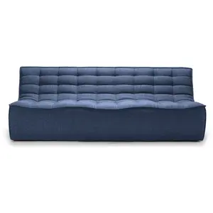 Comparateur de prix : ETHNICRAFT canapé à 3 places N701 (Bleu - Tissu)