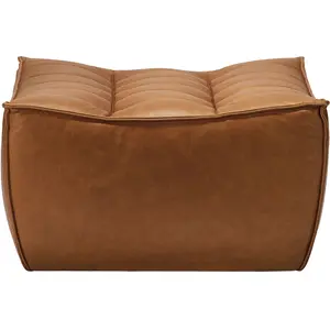 ETHNICRAFT pouf ottomane N701 (Cuir vieilli - cuir)