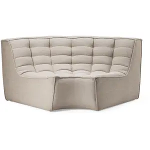 ETHNICRAFT canapé d'angle rond N701 (Beige - Tissu) pas cher