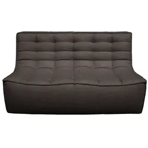 ETHNICRAFT canapé à 2 places N701 (Gris foncé - Tissu)