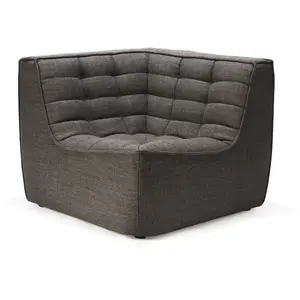 ETHNICRAFT canapé d'angle N701 (Gris foncé - Tissu)