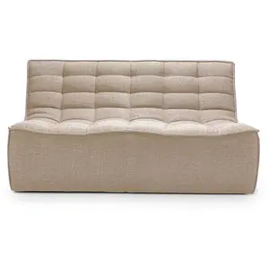 ETHNICRAFT canapé à 2 places N701 (Beige - Tissu)