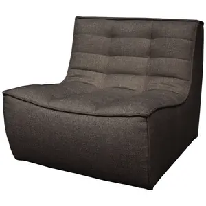 ETHNICRAFT fauteuil N701 (Gris foncé - Tissu)